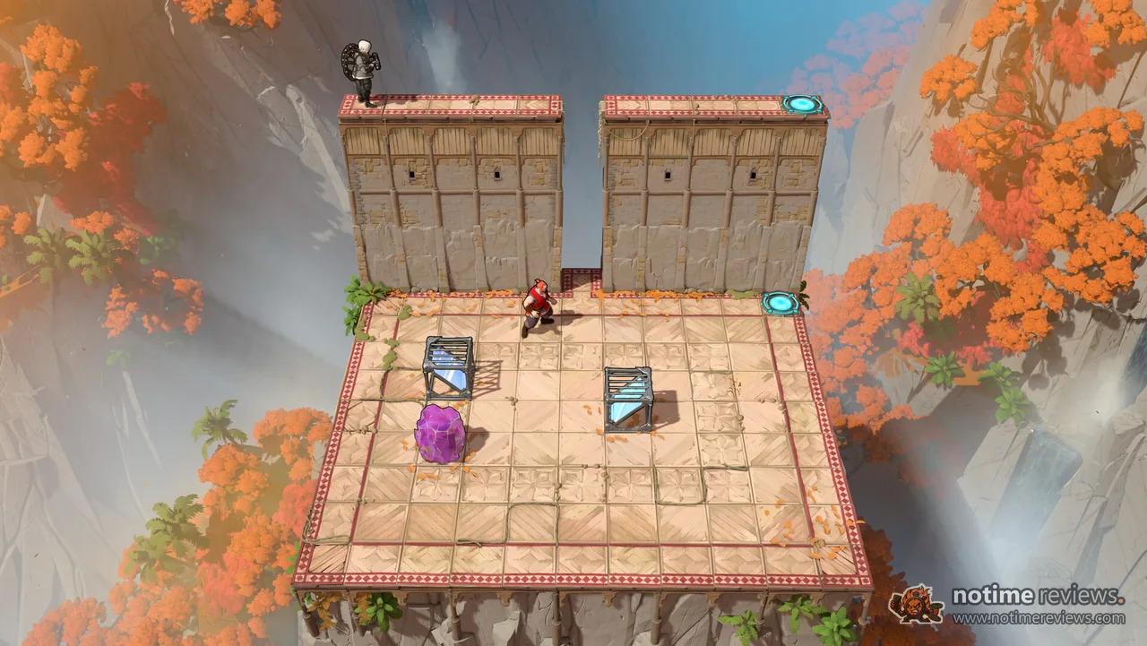 Order of the Sinking Star: a fire beam crossing a gap between two cathedral rooftops, with heroes on both sides