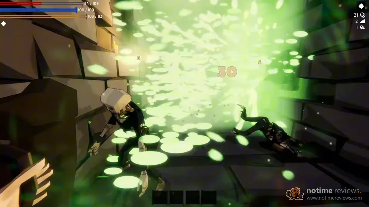 Fell & Sell: A green area attack bursting through a pack of skeletons